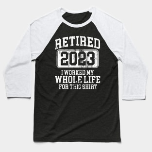 Retired 2023 Humor Short Sleeve Black Baseball T-Shirt